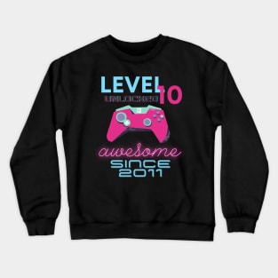 Level 10 Unlocked Awesome 2011 Video Gamer Crewneck Sweatshirt